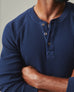 Men's Waffle Long Sleeve Henley - Pageant Blue
